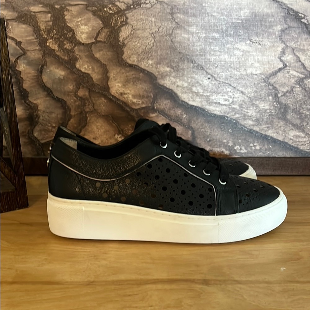 Alex Marie Black Perforated Sneakers